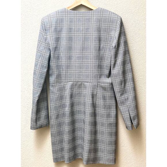 Zara Plaid Blazer Dress Jewel Buttons - Picture 3 of 6